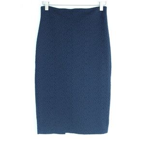 Elizabeth and James Deep Blue Textured Pencil Skirt